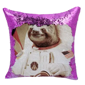 Lenivosť astronaut sequin vankúš | sequin obliečka na Vankúš | Dve farby vankúš | jej darček | darček pre neho | vankúš | magic vankúš